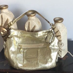COACH POPPY MetallicGold Leather Jazzy Convertible.
